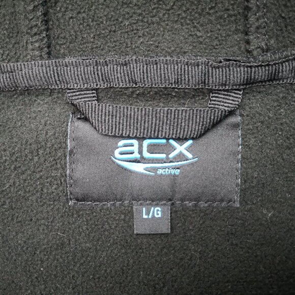 ACX Active Men's Size Large Black Fleece Lined Full Zip Hooded Jacket - Picture 2 of 12